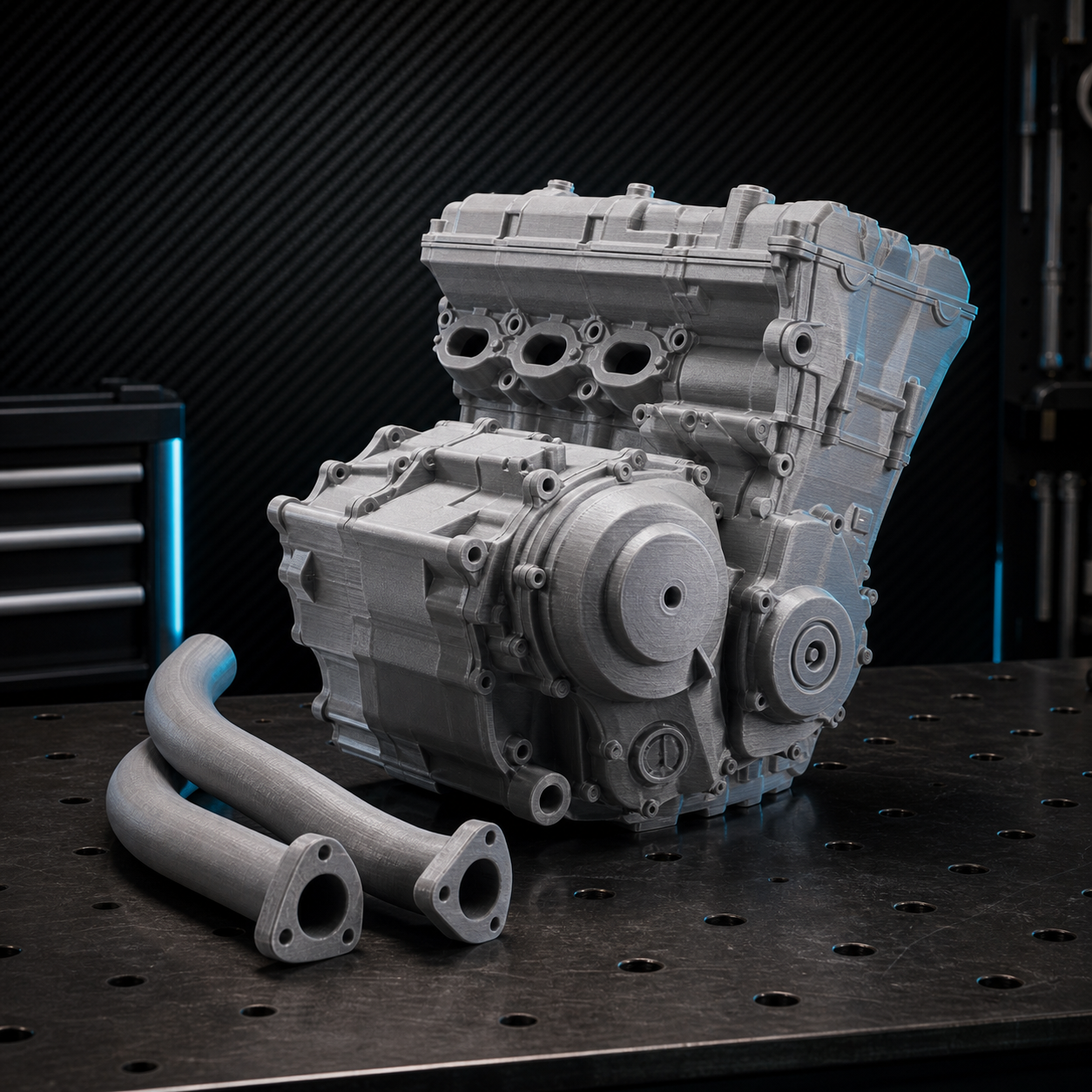 3D printed sportbike engine fitment dummy